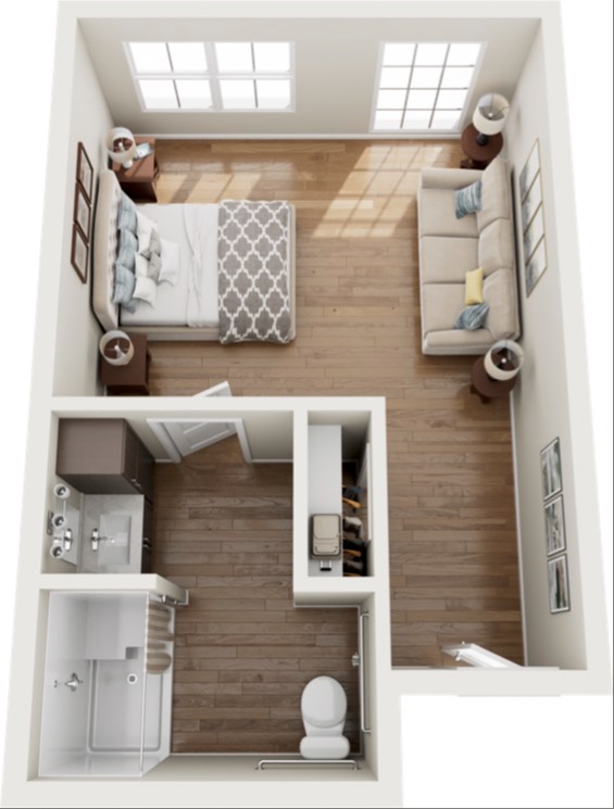 Cedarhurst of Lawrence - Memory Care Private Suite Floor Plan
