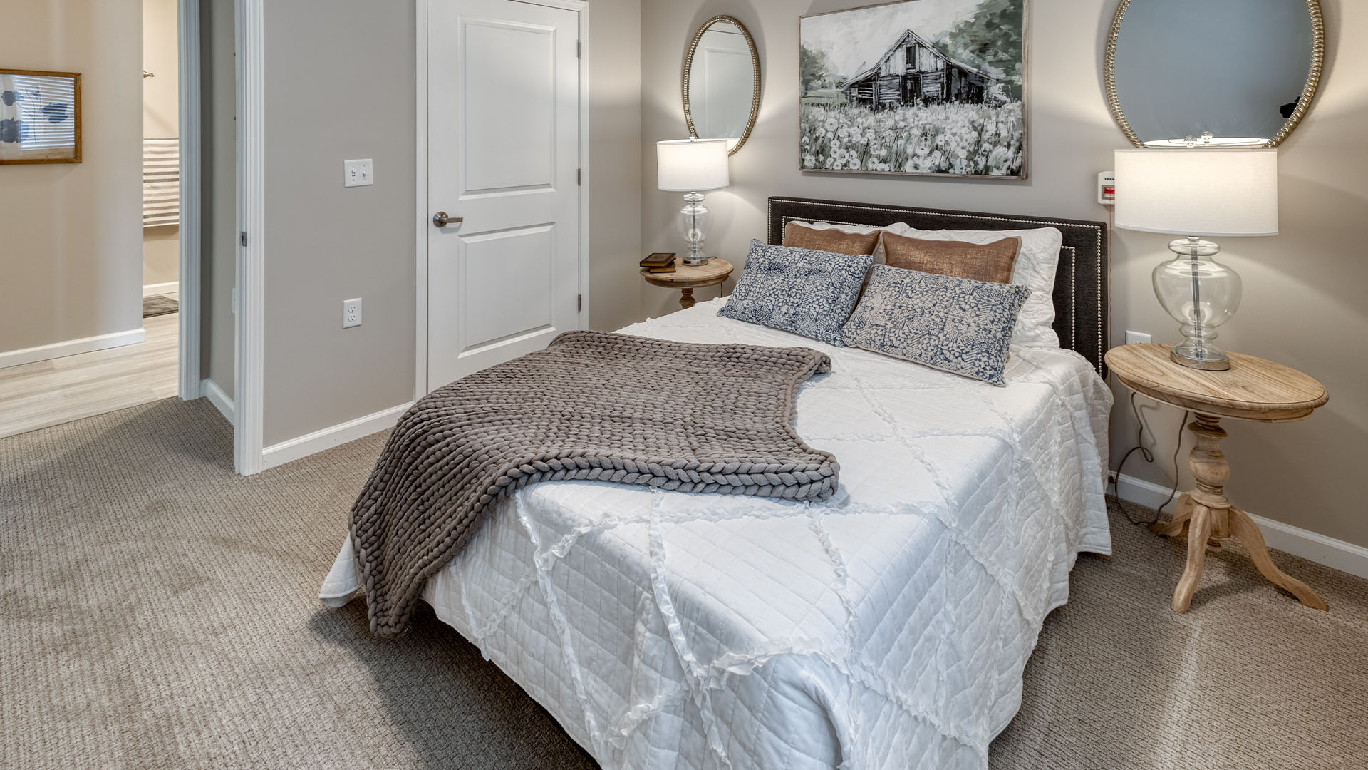 Bedroom of a senior apartment at Cedarhurst of Lebanon, designed for resident comfort and personalization.