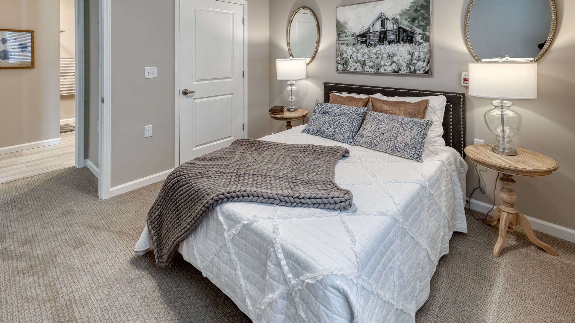 Bedroom of a senior apartment at Cedarhurst of Lebanon, designed for resident comfort and personalization.