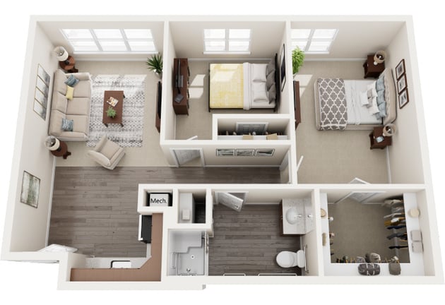 Cedarhurst of Lebanon - Assisted Living Two Bedroom Apartment Floor Plan