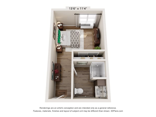 Cedarhurst of Manhattan - Memory Care Private Suite Floor Plan