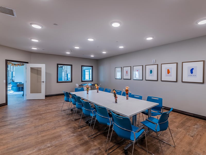 Residents at Cedarhurst of Nicholasville enjoy a dedicated art and activity room, offering an accessible space for hobbies, crafts, and games.