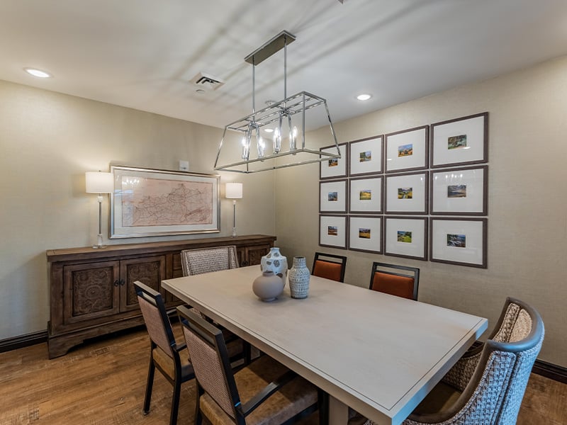 Private dining room at Cedarhurst of Nicholasville, offering an intimate space for residents to celebrate.