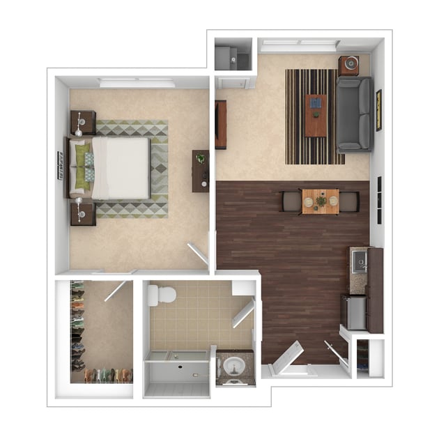 Cedarhurst of O'Fallon - Assisted Living One Bedroom Apartment Floor Plan