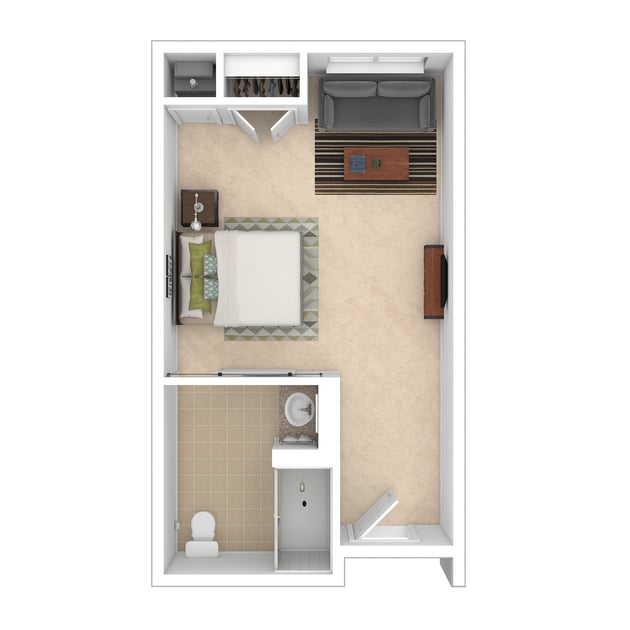 Cedarhurst of O'Fallon - Memory Care Private Suite Floor Plan