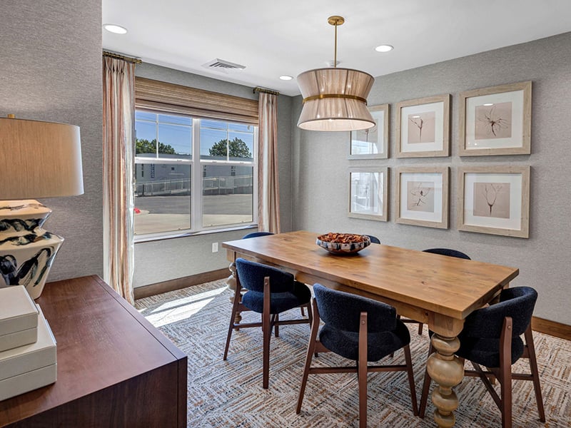 Private dining room at Cedarhurst of Shawnee, offering an intimate space for residents to celebrate.