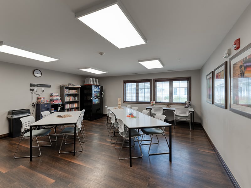 Dedicated art and activity room at Cedarhurst of Springfield, IL, offering an accessible space for hobbies, crafts, and games