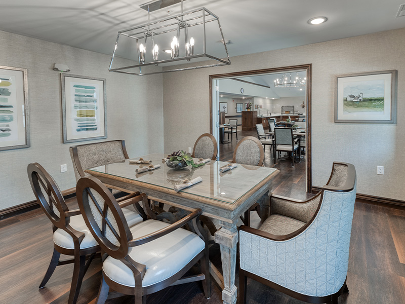 Private dining room at Cedarhurst of Springfield, IL, offering an intimate space for residents to celebrate