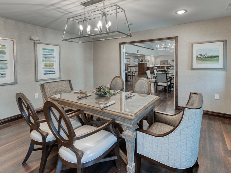Private dining room at Cedarhurst of Springfield, IL, offering an intimate space for residents to celebrate