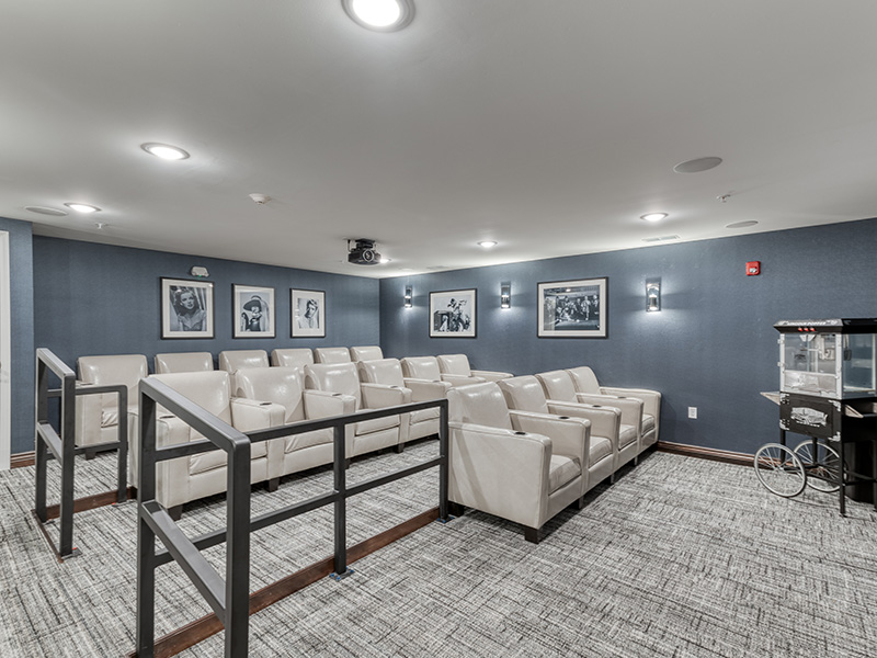 The comfortable and accessible movie theater at Cedarhurst of Springfield, IL, providing easy-to-access entertainment for residents