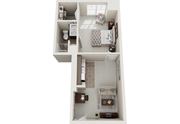 Cedarhurst of St Charles - Assisted Living One Bedroom Apartment Floor Plan