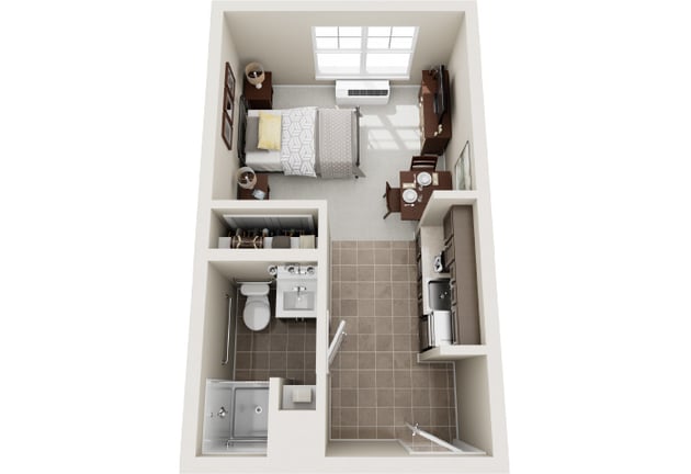 Cedarhurst of St Charles - Assisted Living Studio Apartment Floor Plan