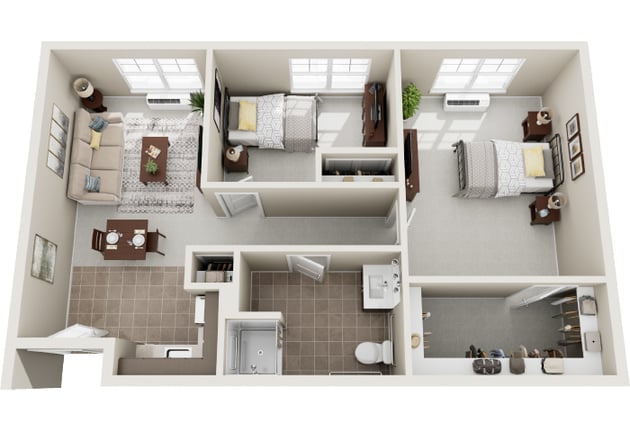 Cedarhurst of St Charles - Assisted Living Two Bedroom Apartment Floor Plan