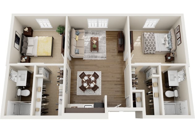 Cedarhurst of Tesson Heights - Assisted Living Two Bedroom Apartment Floor Plan