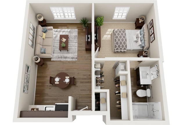 Cedarhurst of Tesson Heights - Independent Living One Bedroom Apartment Floor Plan
