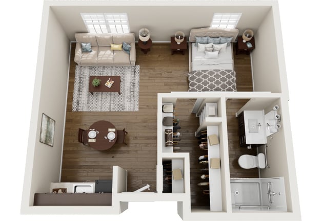 Cedarhurst of Tesson Heights - Independent Living Studio Apartment  Floor Plan