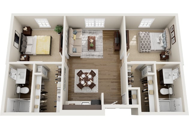 Cedarhurst of Tesson Heights - Independent Living Two Bedroom Apartment Floor Plan