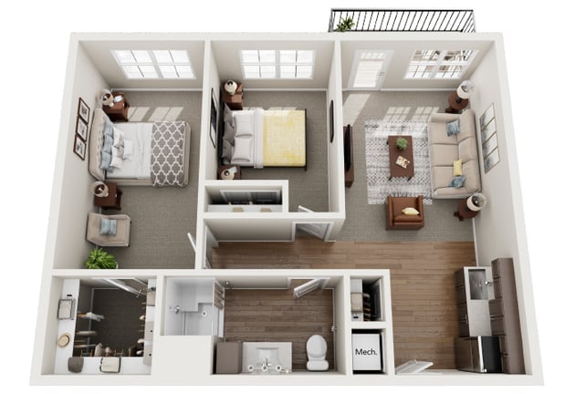 Cedarhurst of Topeka - Assisted Living Two Bedroom Apartment Floor Plan
