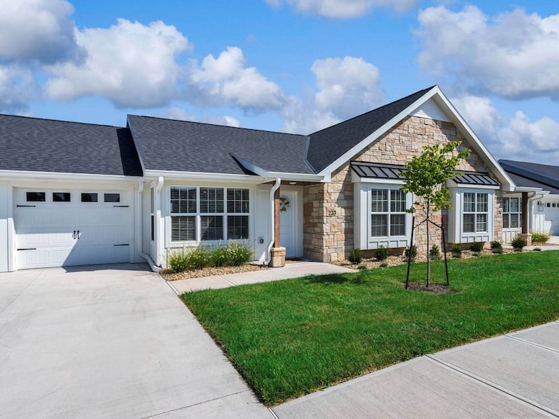 An exterior of a cottage unit at Cedarhurst of Topeka's Independent Living at Cedarhurst Cottages