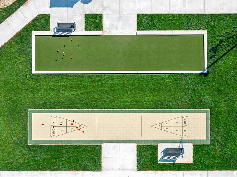 Bocce and shuffleboard courts are resident-exclusive amenties at Cedarhurst of Topeka's Independent Living at Cedarhurst Cottages