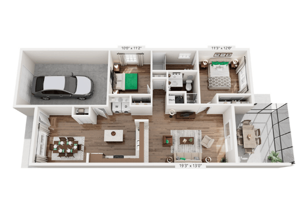 Cedarhurst of Waterloo - Independent Living Two Bedroom Cottage Floor Plan