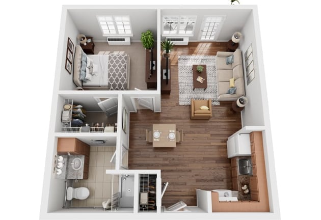 Cedarhurst of Waterloo - Assisted Living One Bedroom Apartment Floor Plan