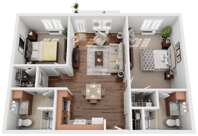 Cedarhurst of Waterloo - Assisted Living Two Bedroom Apartment Floor Plan