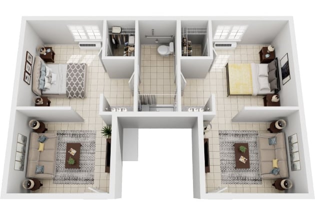 Cedarhurst of Waterloo - Memory Care Semi-Private Suite Floor Plan