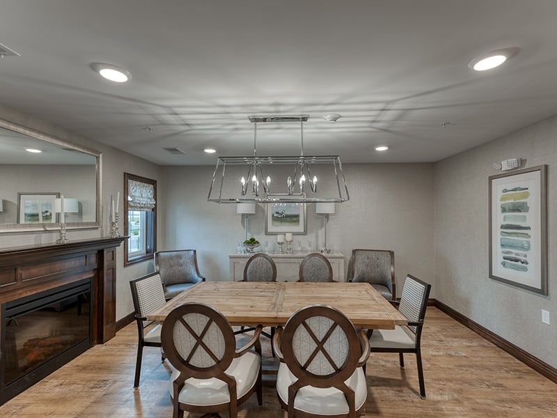 Private dining room at Cedarhurst of West Plains, offering an intimate space for residents to celebrate.