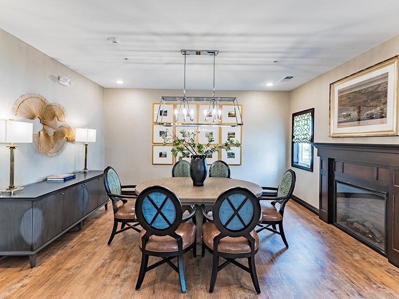 Private dining room at Cedarhurst of Woodstock, offering an intimate space for residents to celebrate