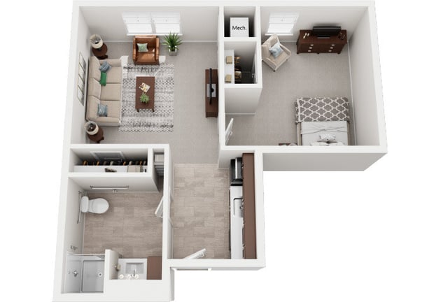 Cedarhurst of Yorkville - Assisted Living One Bedroom Floor Plan