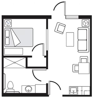 Cedarhurst Memory Care of Moline One Bedroom Courtyard