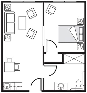Cedarhurst Memory Care of Moline One Bedroom Outside