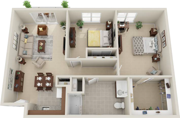Cedarhurst of La Vista Assisted Living Two Bedroom Floor Plan