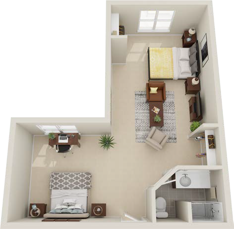 Cedarhurst of La Vista Memory Care Companionship Suite Floor Plan