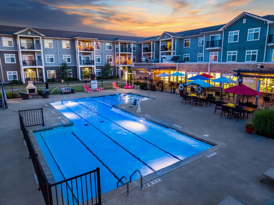 Pool at sunset 2023 Woodland Hills