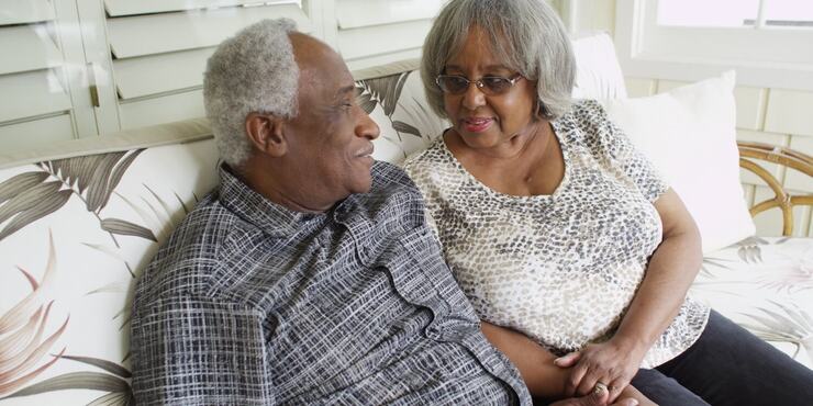 Senior Living Couple Smiling at Each Other