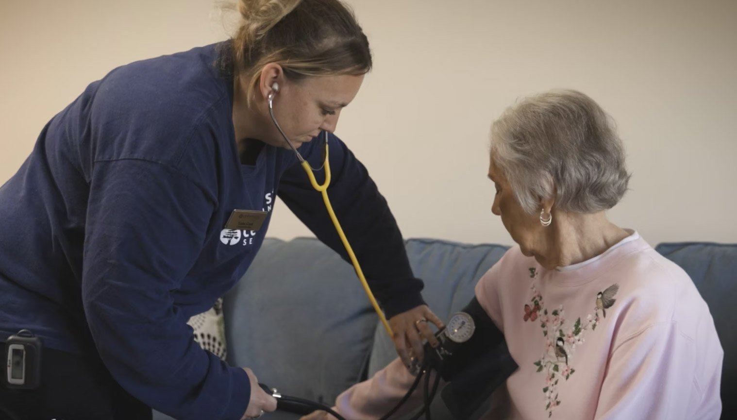 senior getting medical care