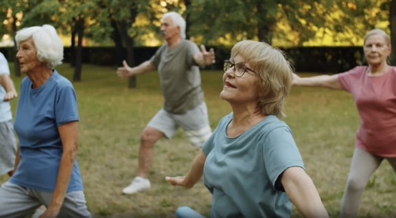 seniors in exercise class