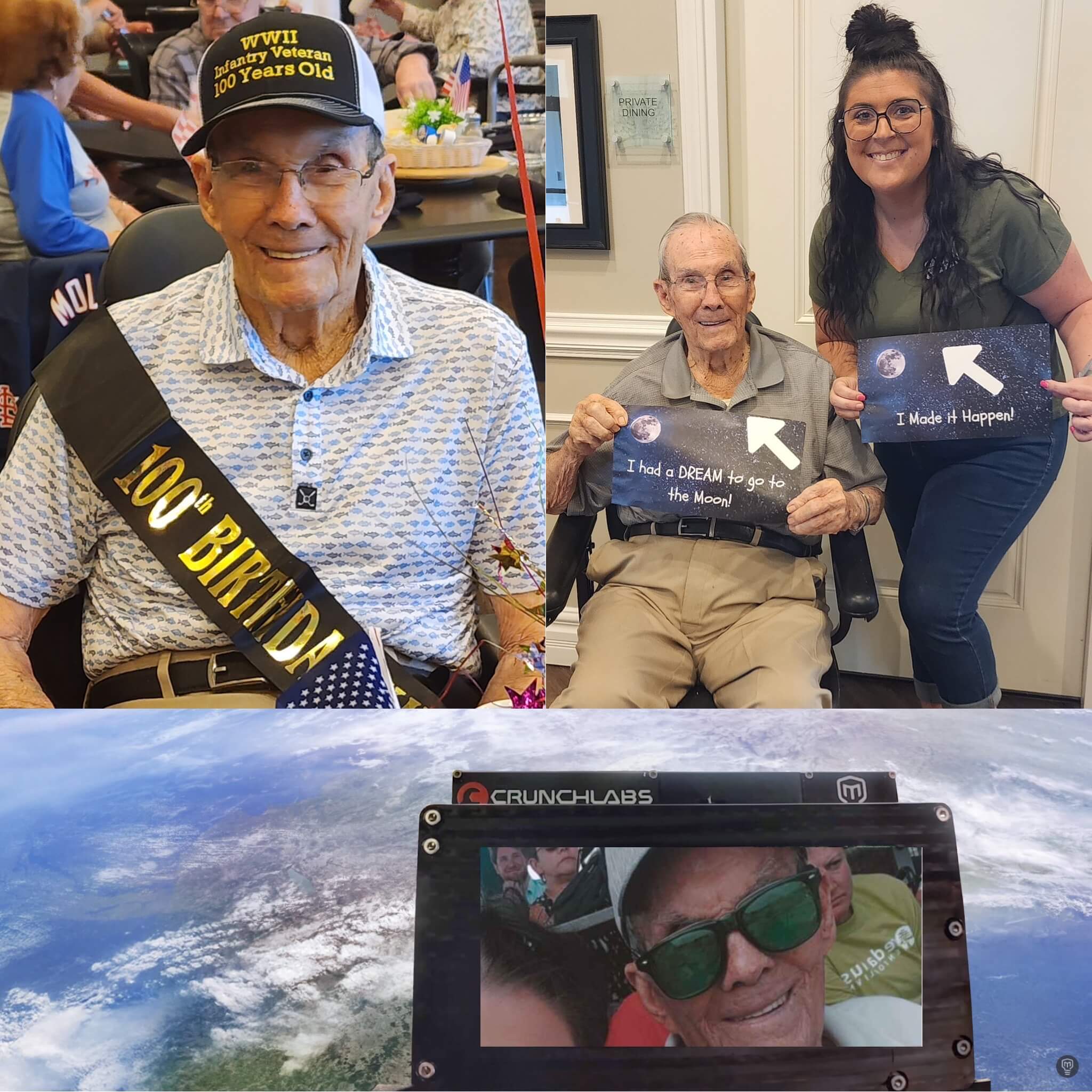 collage of senior doing fun activities