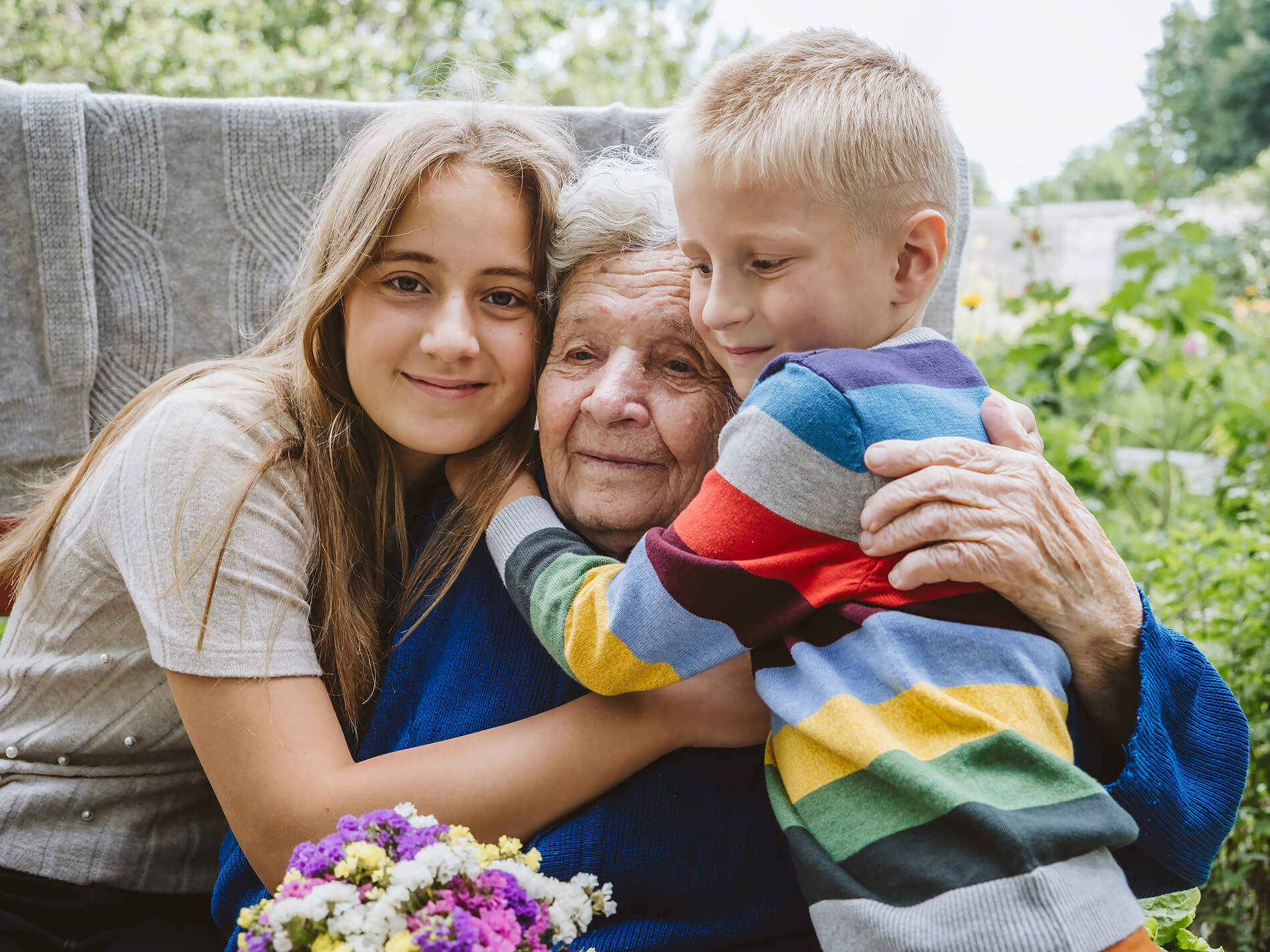 grandmother with grandchildren