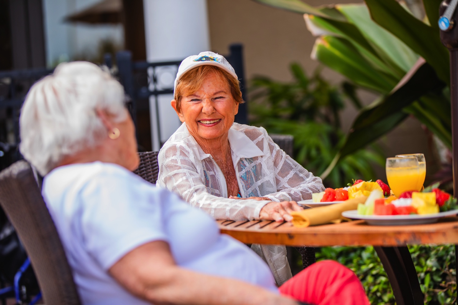 Senior women talking