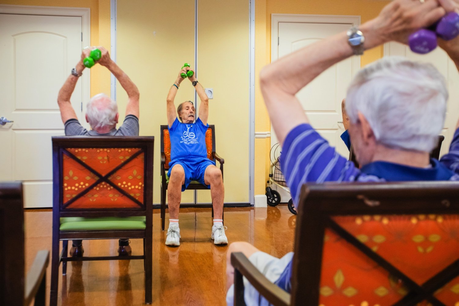 Seniors in exercise class
