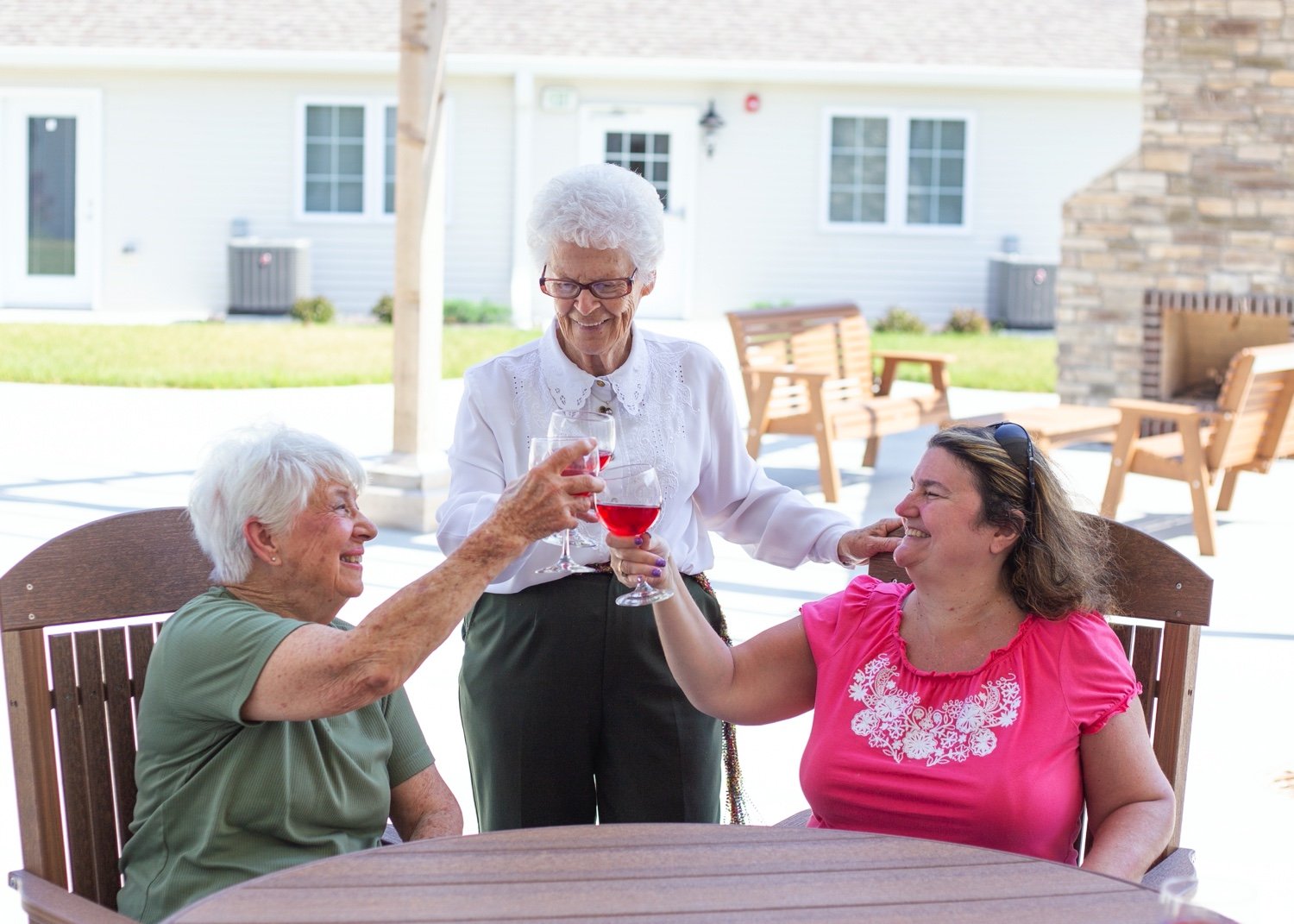 Residents_Toasting_Outside