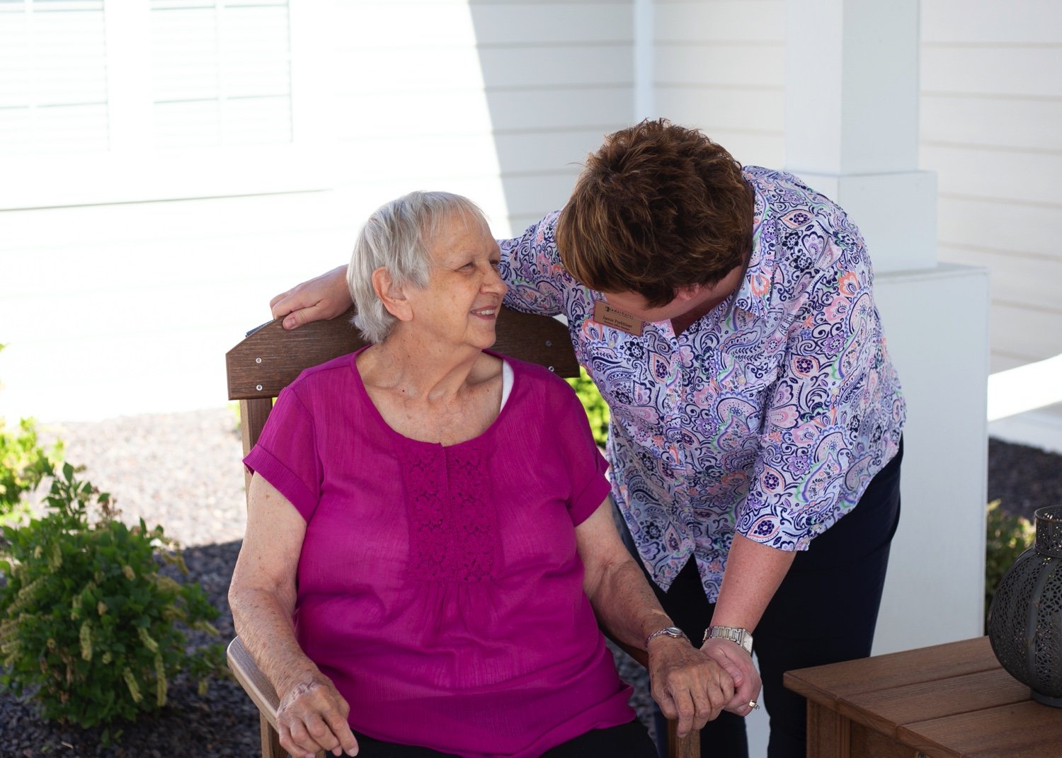 Caregiver Helping Resident