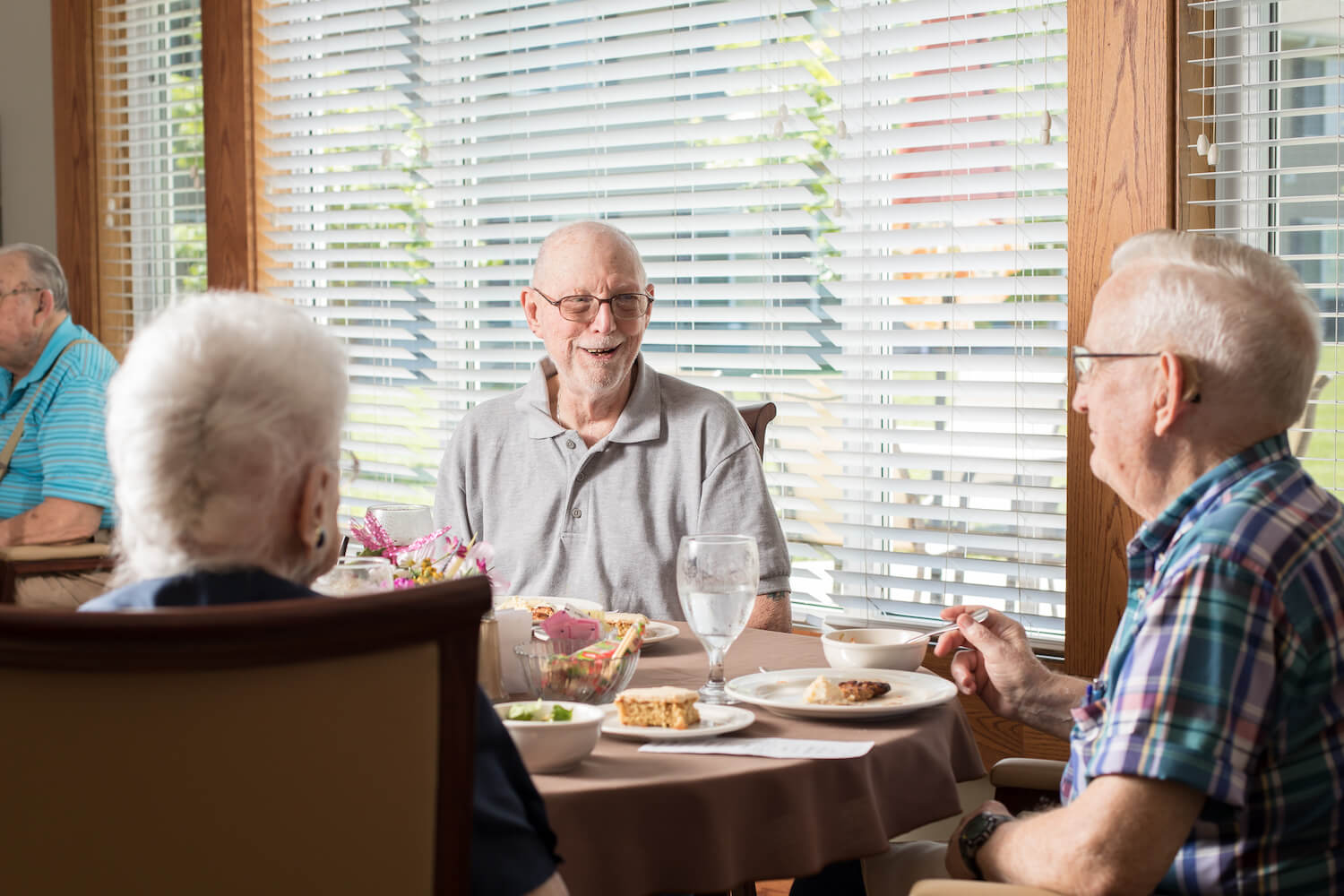 Residents dining together