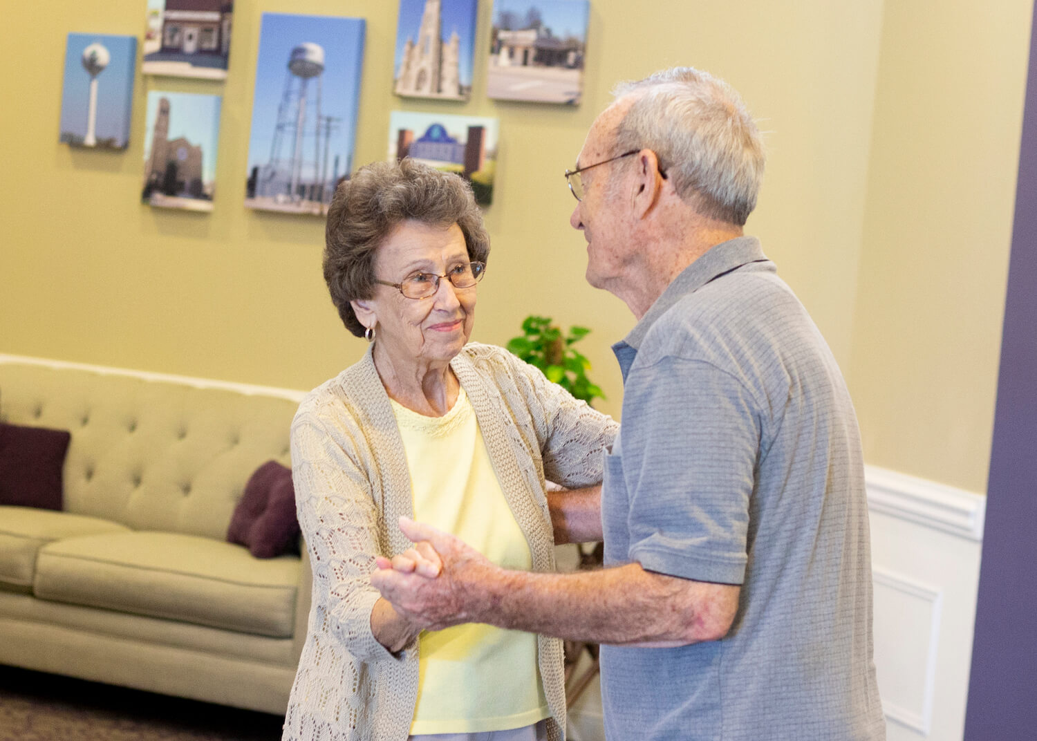 Seniors dancing together