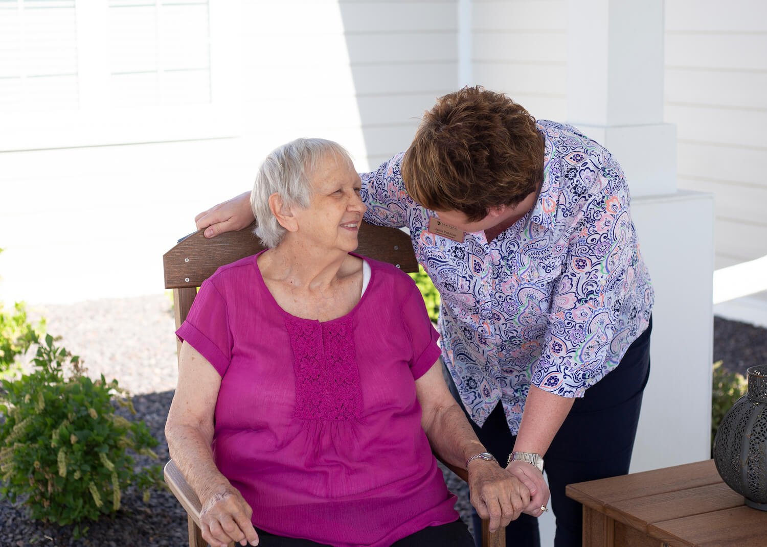 Caregiver Helping Resident