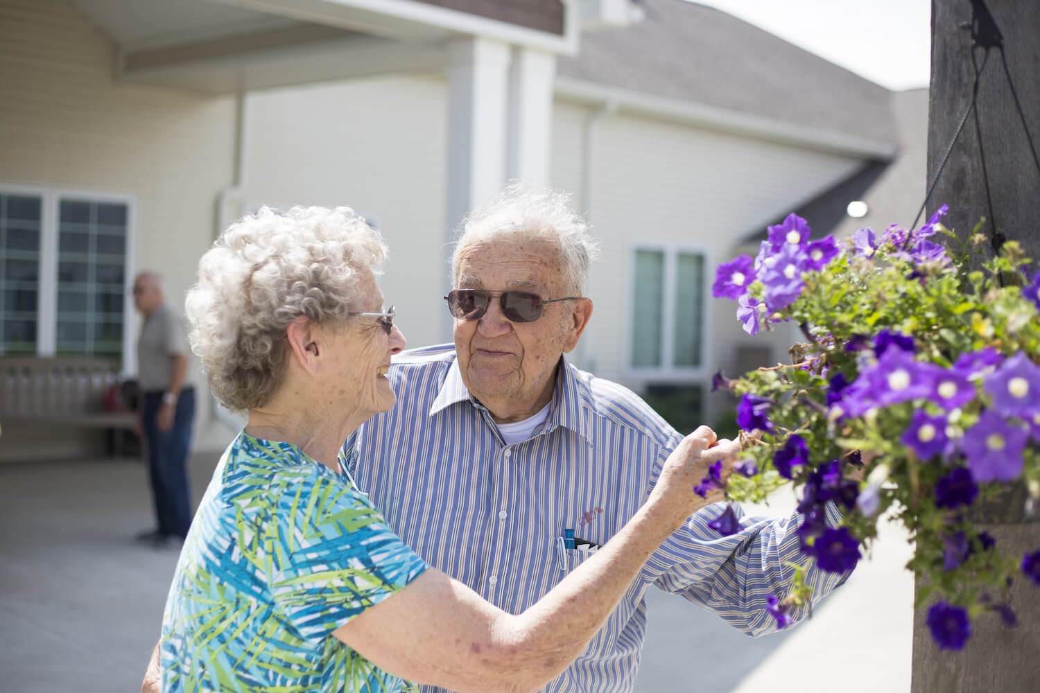 Seniors gardening outdoors