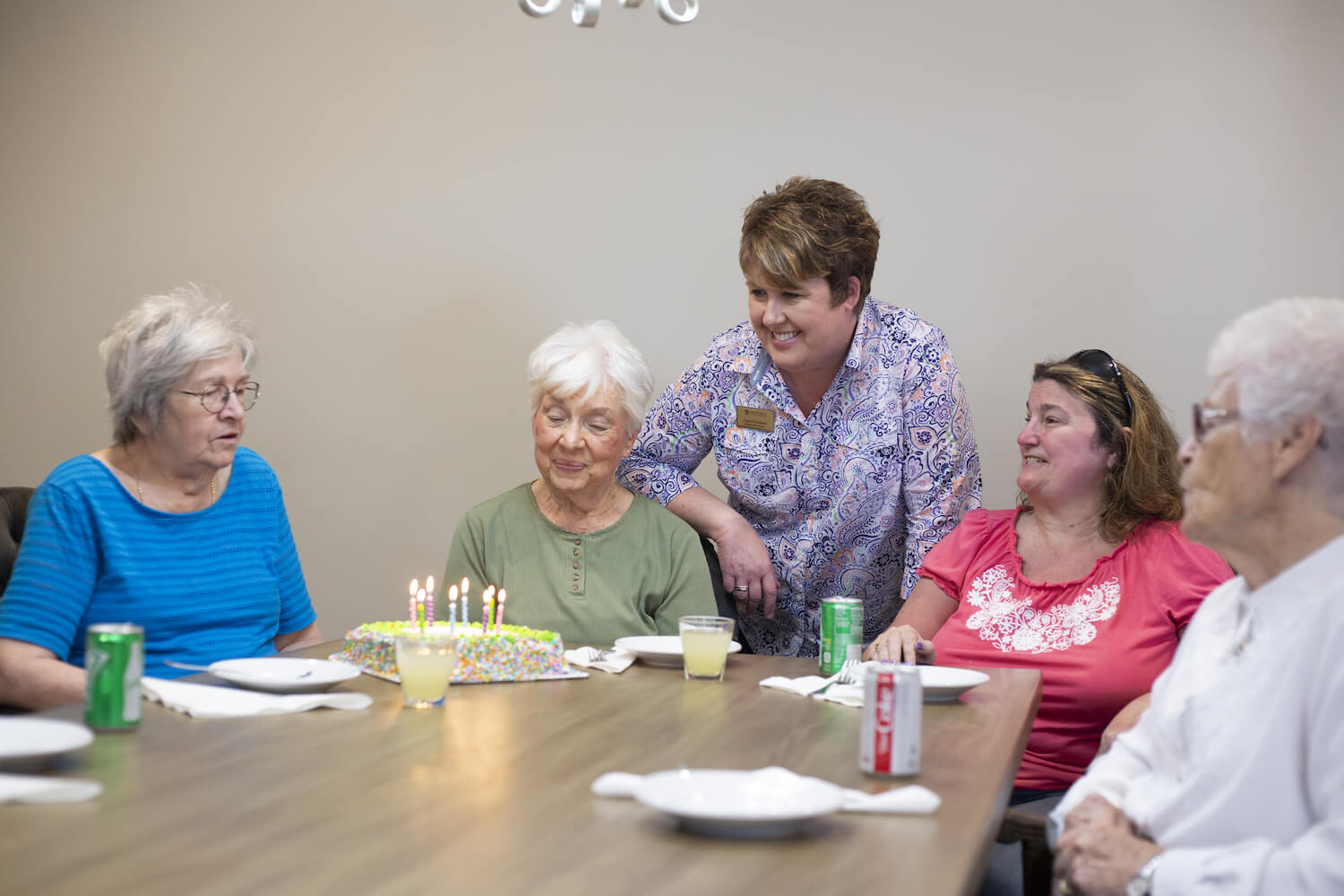 senior residents celebrating a birthday